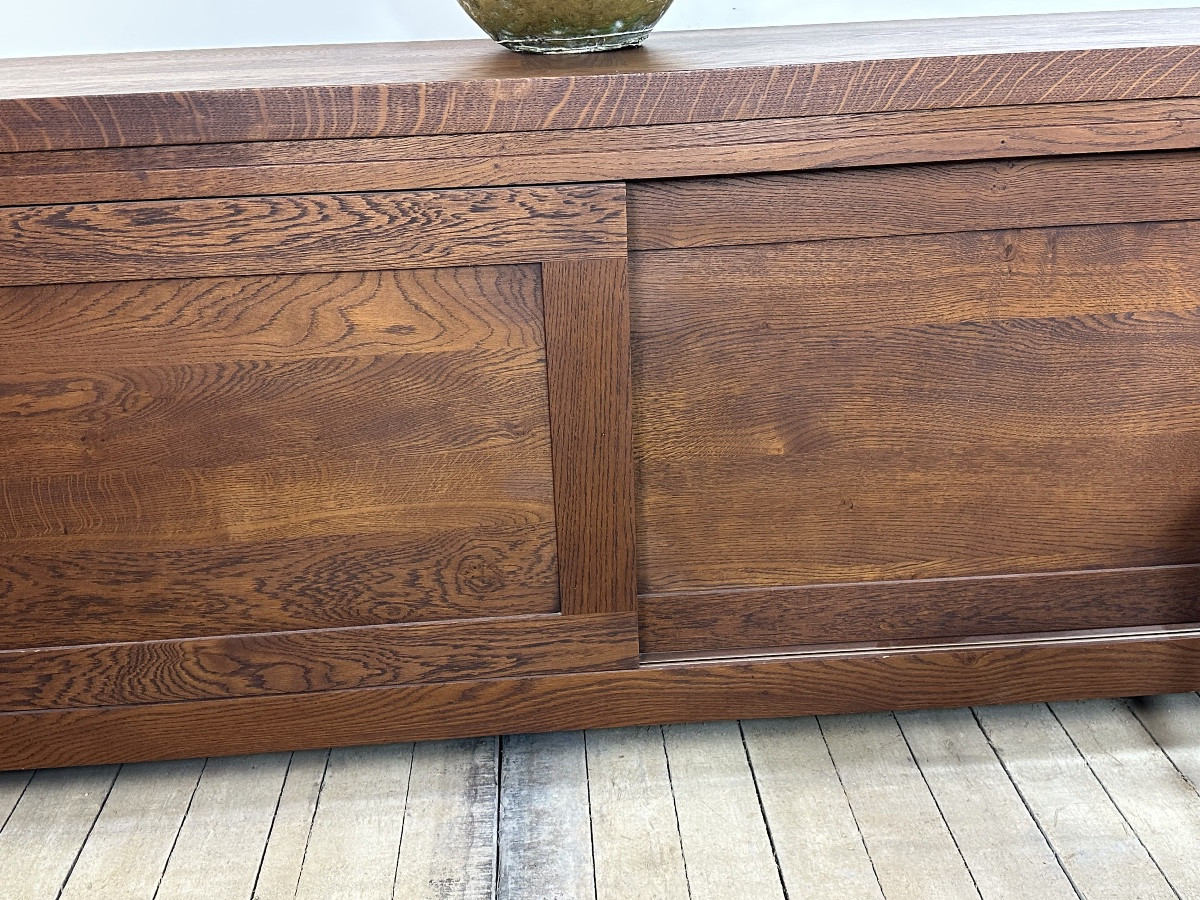 Brutalist Sideboard In Solid Oak, 1990s-photo-1