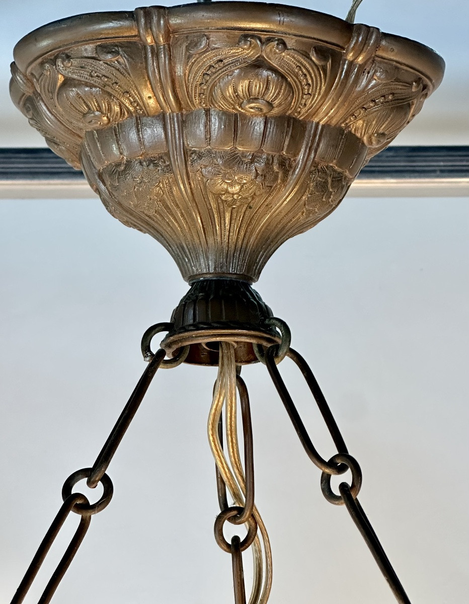 Art Deco 4-light Chandelier, 1930-photo-4