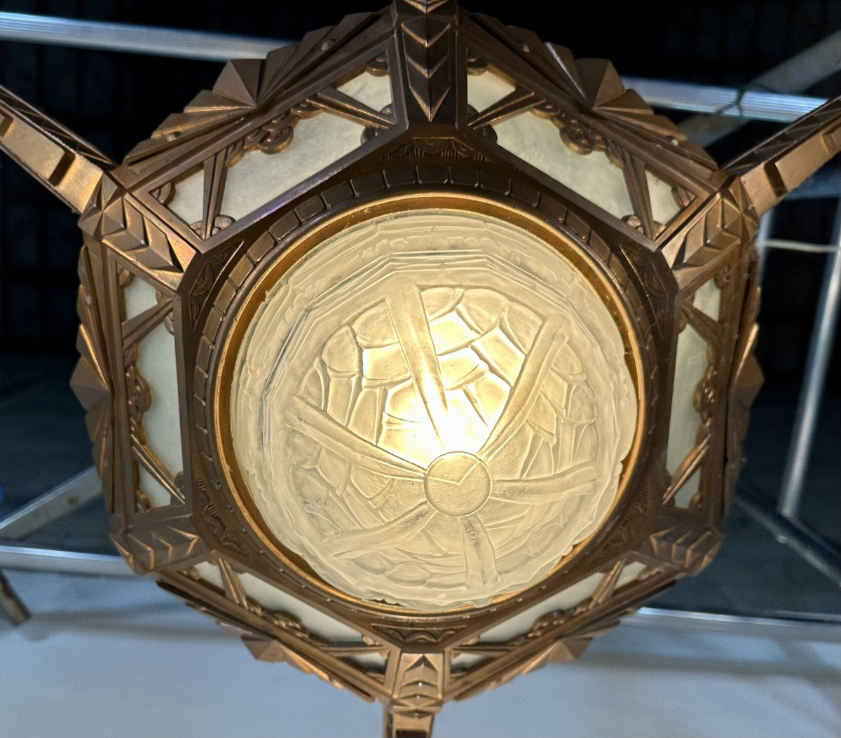 Art Deco 4-light Chandelier, 1930-photo-1