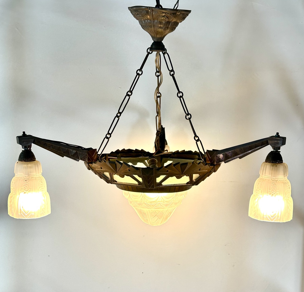 Art Deco 4-light Chandelier, 1930