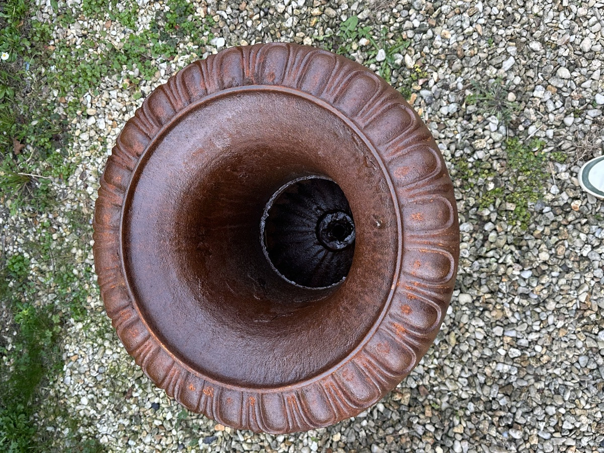 Vasques (la paire) styke Médicis en fonte Ht 74 cm-photo-7