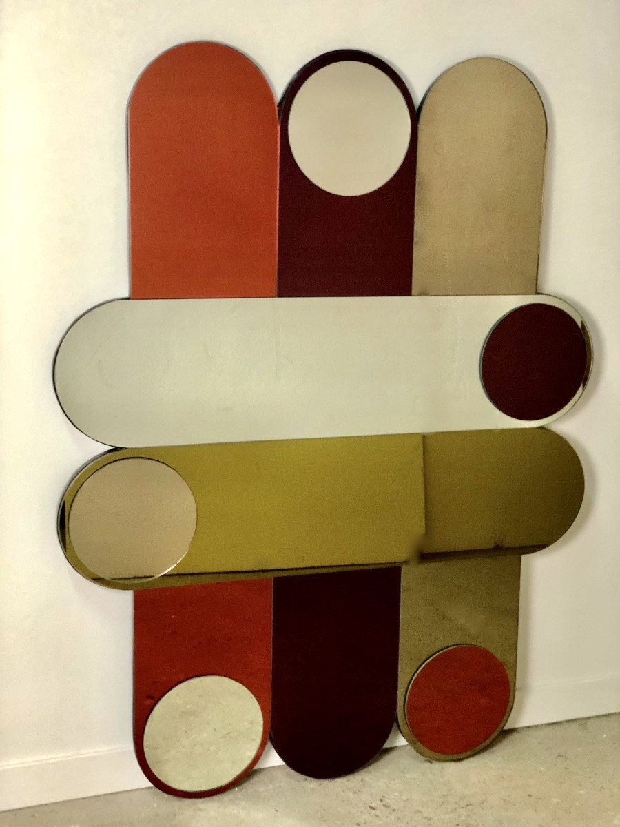 Miroir Circus en verre fumé 1994'S-photo-5