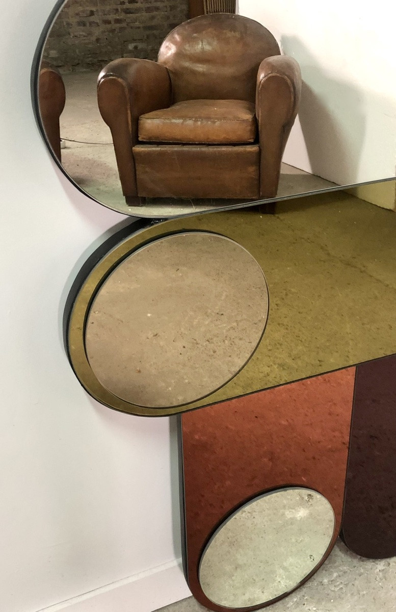 Miroir Circus en verre fumé 1994'S-photo-8