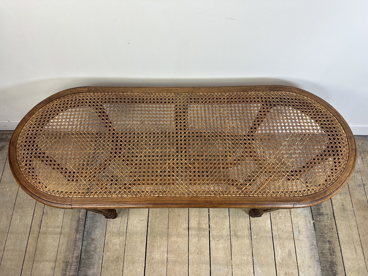 Banquette de piano de style Louis XVI en noyer-photo-2