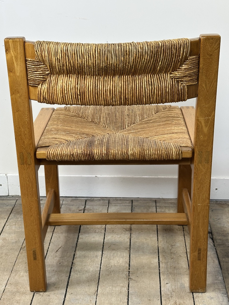 Set Of 6 Solid Elm Chairs Maison Regain 1970-photo-6