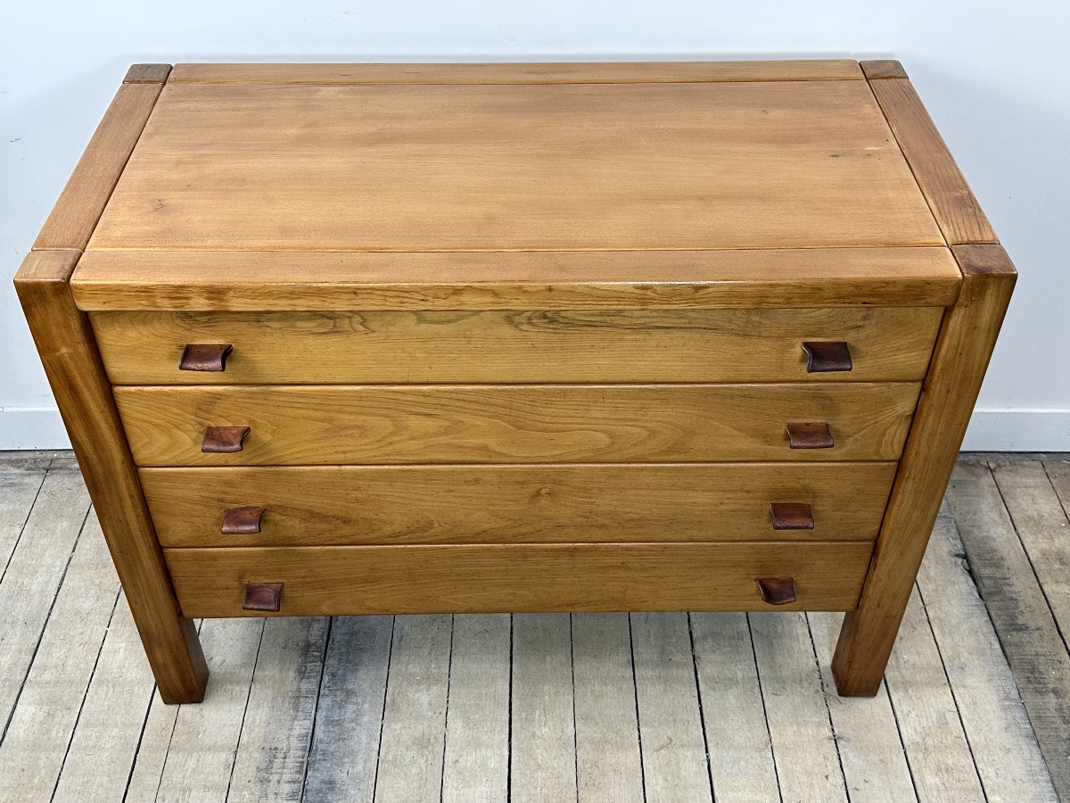 Commode en orme massif Maison REGAIN 1970-photo-5