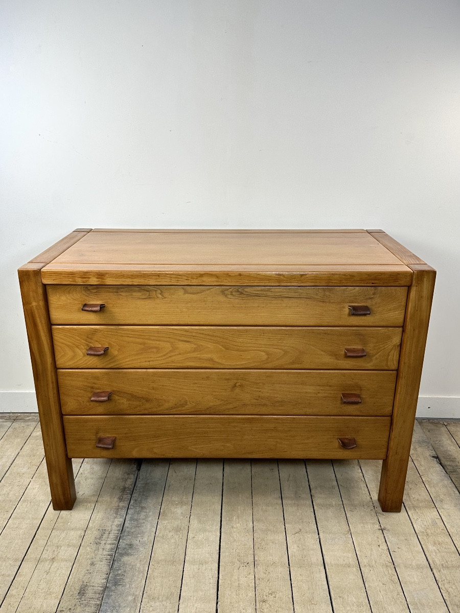 Commode en orme massif Maison REGAIN 1970