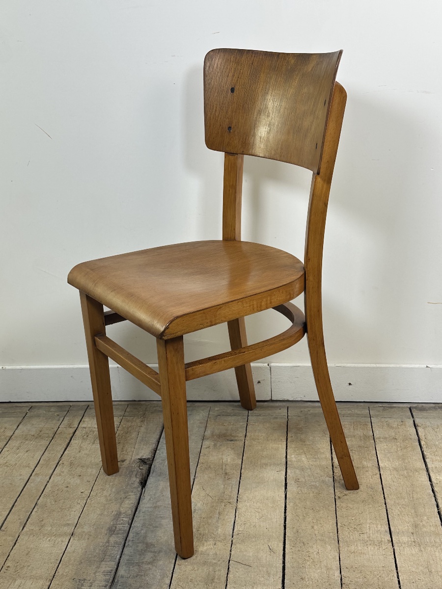 Lot de 6 chaises Bistrot Thonet vintage en bois 1960'S-photo-4