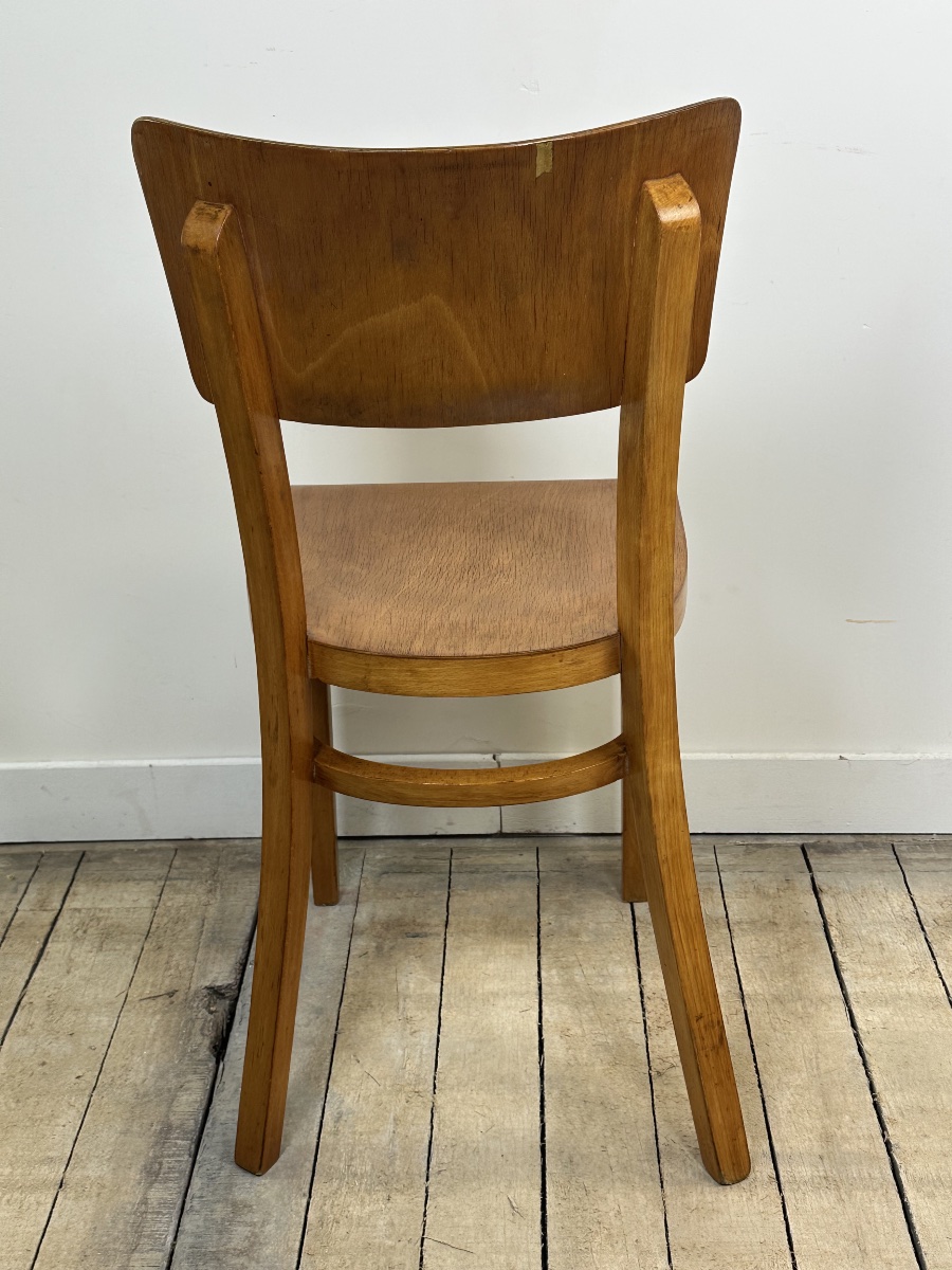 Lot de 6 chaises Bistrot Thonet vintage en bois 1960'S-photo-1