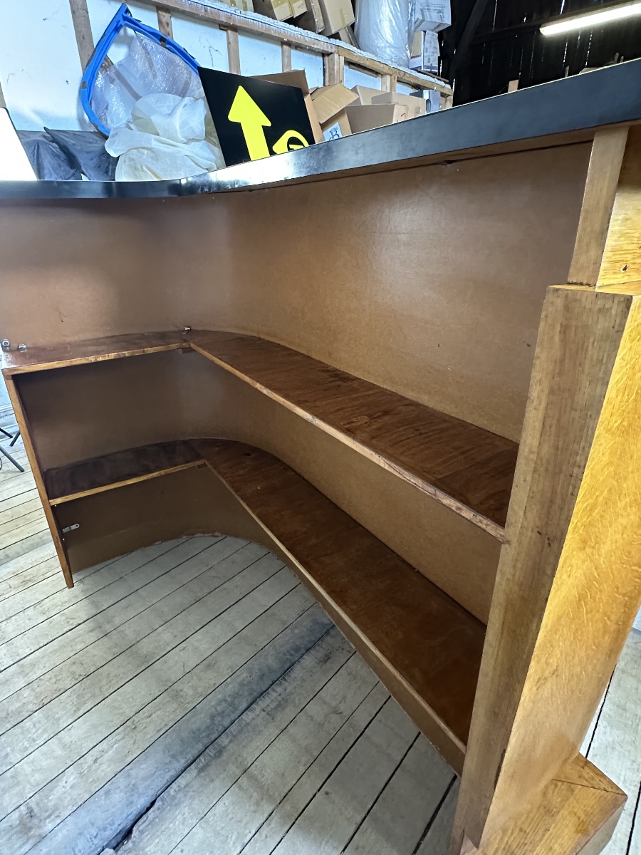 Bar vintage années 50/60 en placage chêne et plateau Formica-photo-3