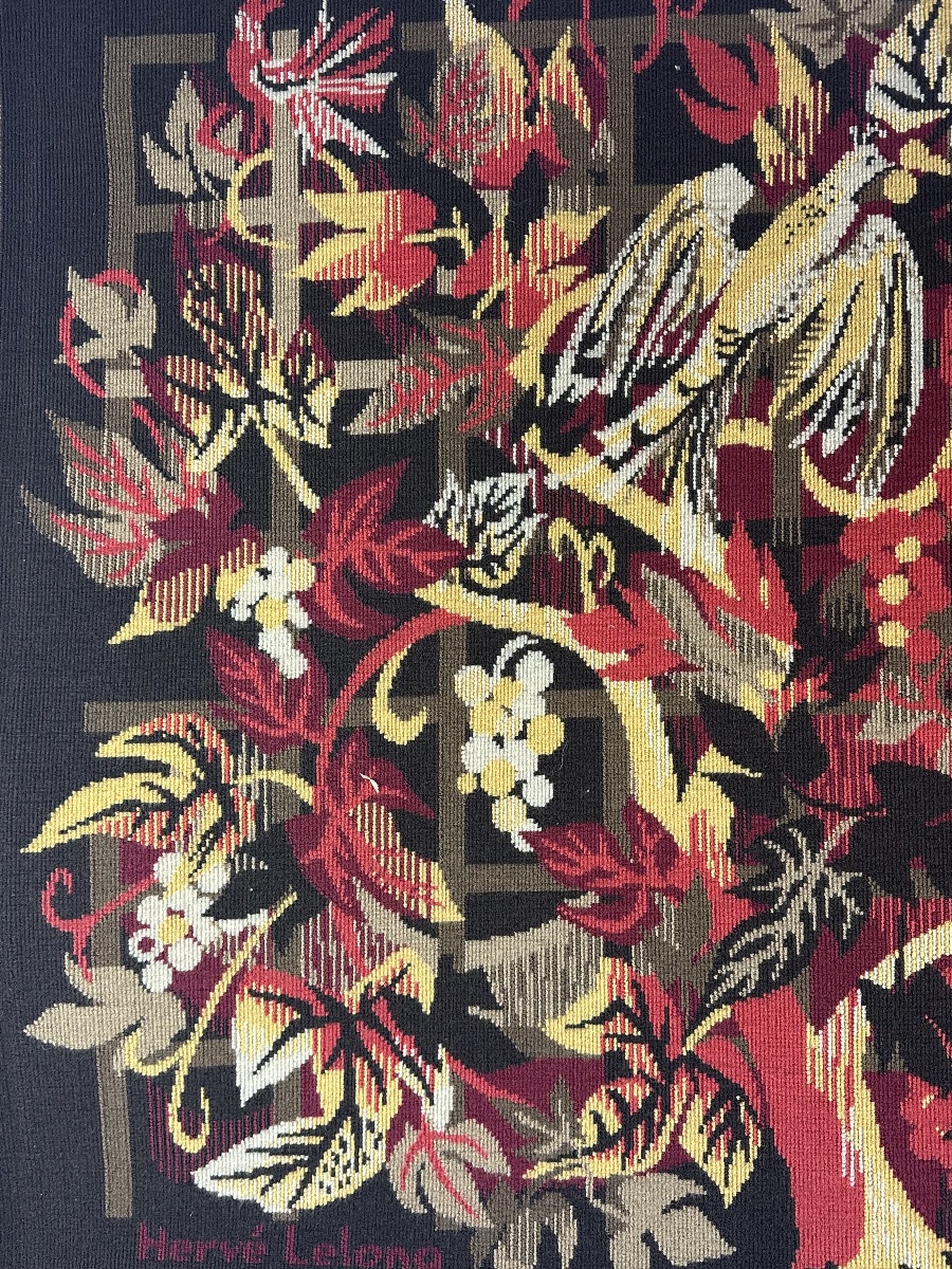 Hervé Lelong Tapestry, 1960; Woven Wool; French Textile Art-photo-5