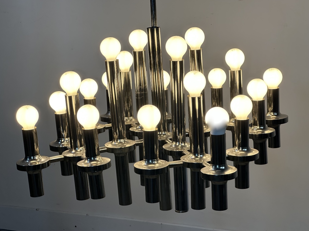 Gaetano Sciolari 24-light Chandelier, Italian Design, 1970s-photo-3