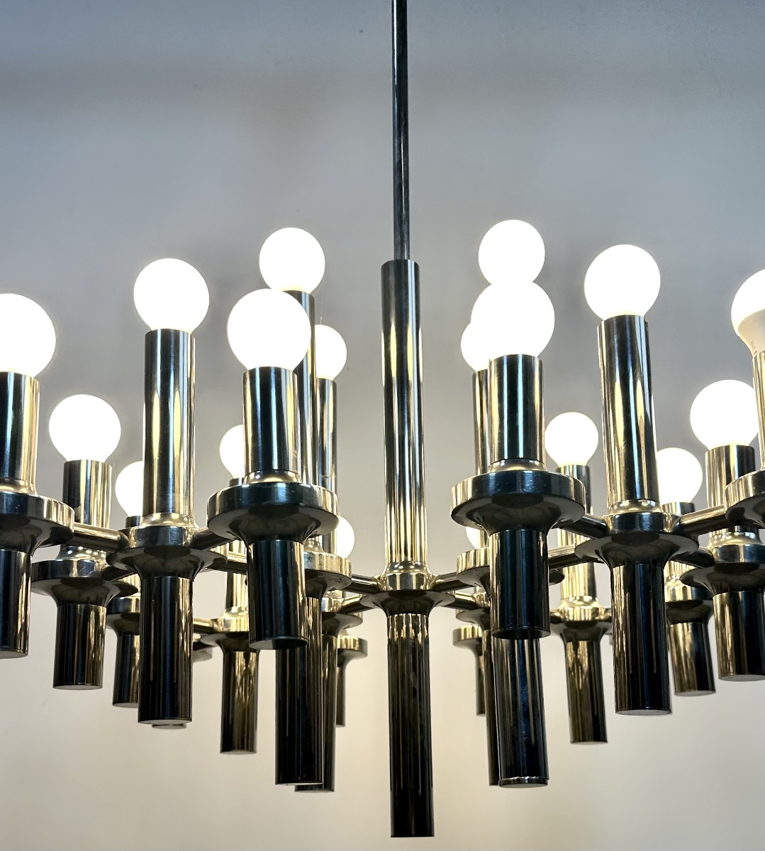 Gaetano Sciolari 24-light Chandelier, Italian Design, 1970s-photo-4