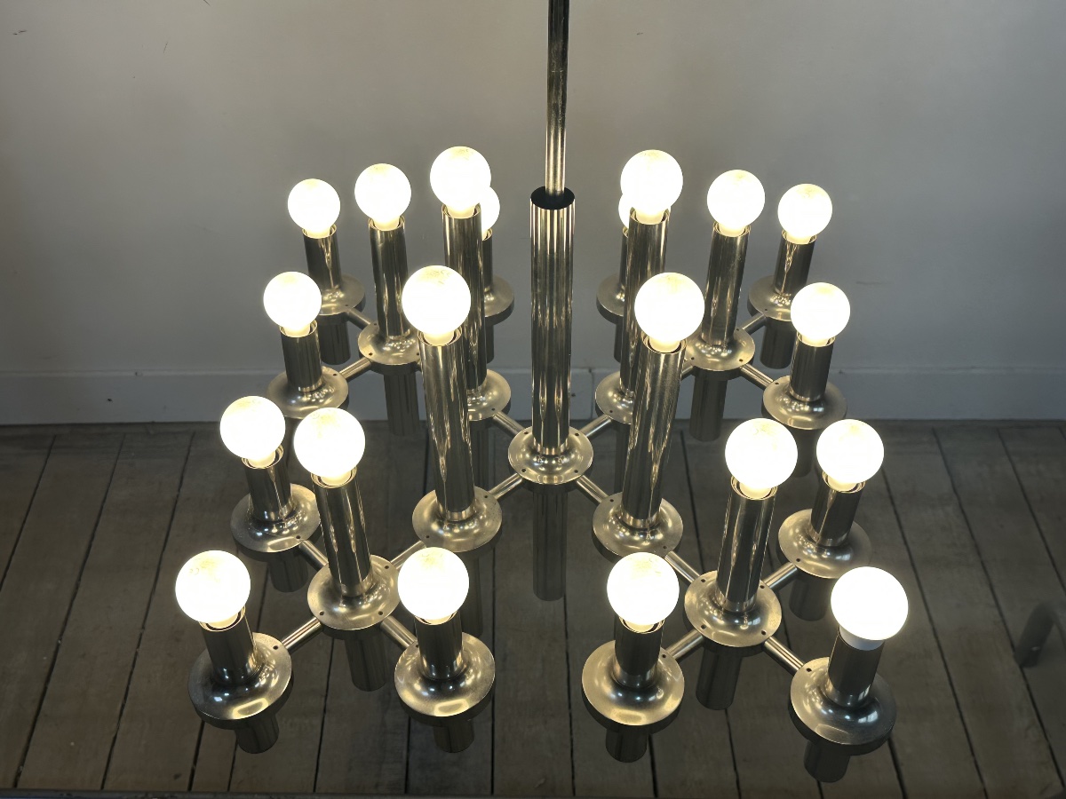 Gaetano Sciolari 24-light Chandelier, Italian Design, 1970s-photo-5