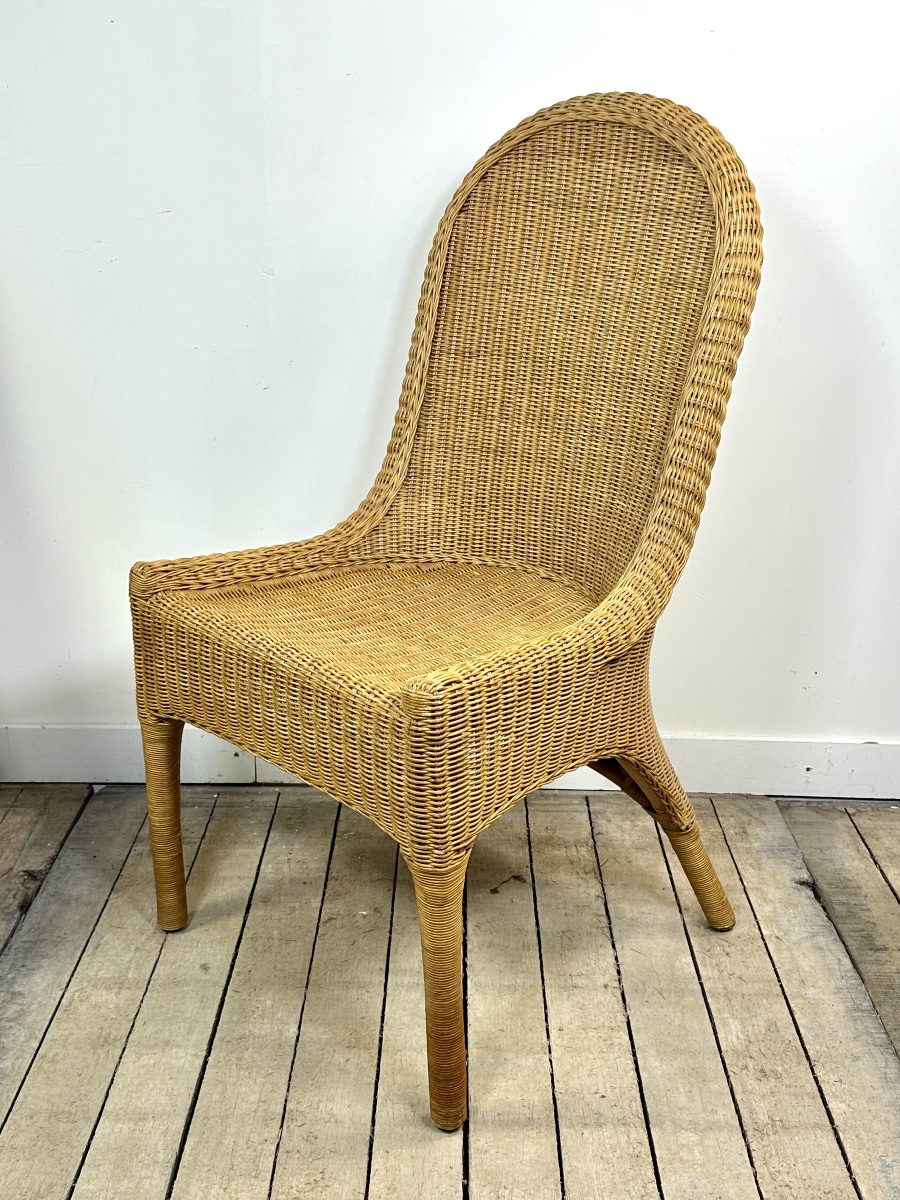Chaises (lot de 6) vintage 1970 en rotin blond-photo-3