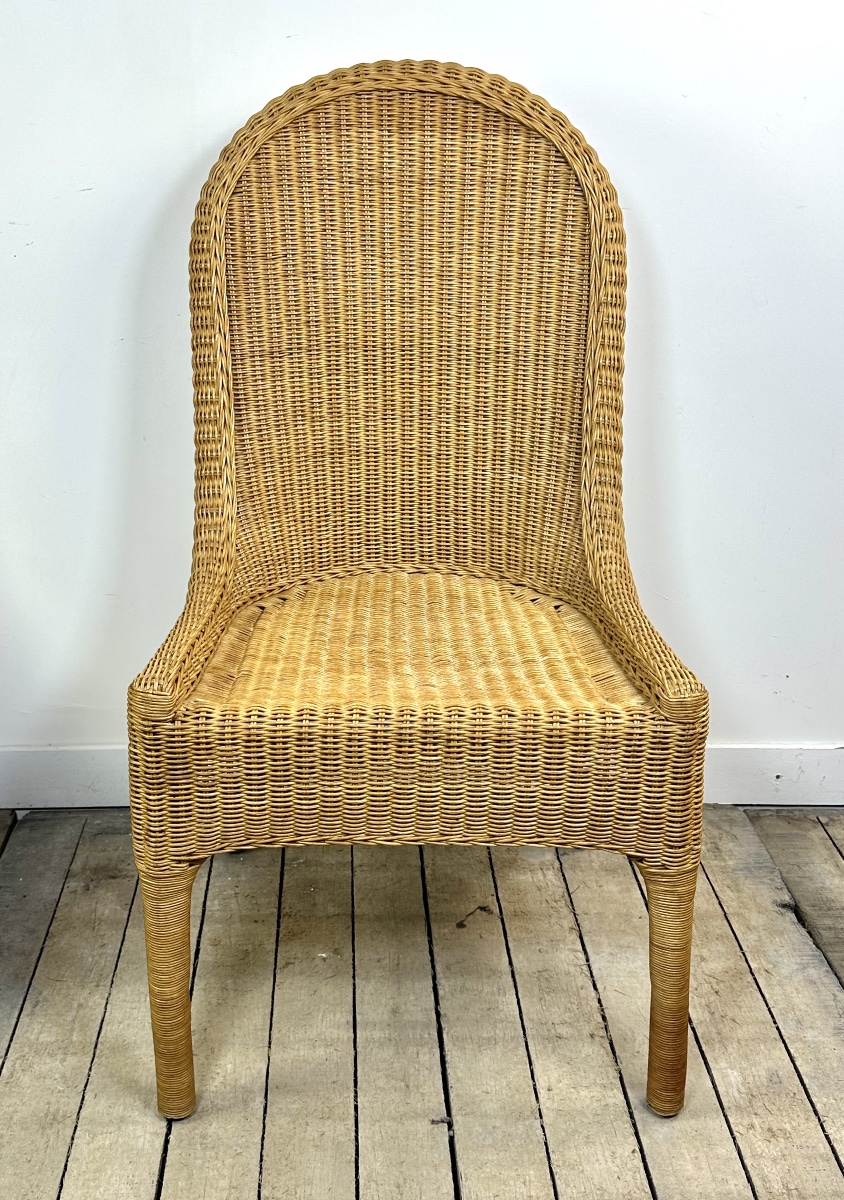 Chaises (lot de 6) vintage 1970 en rotin blond-photo-4