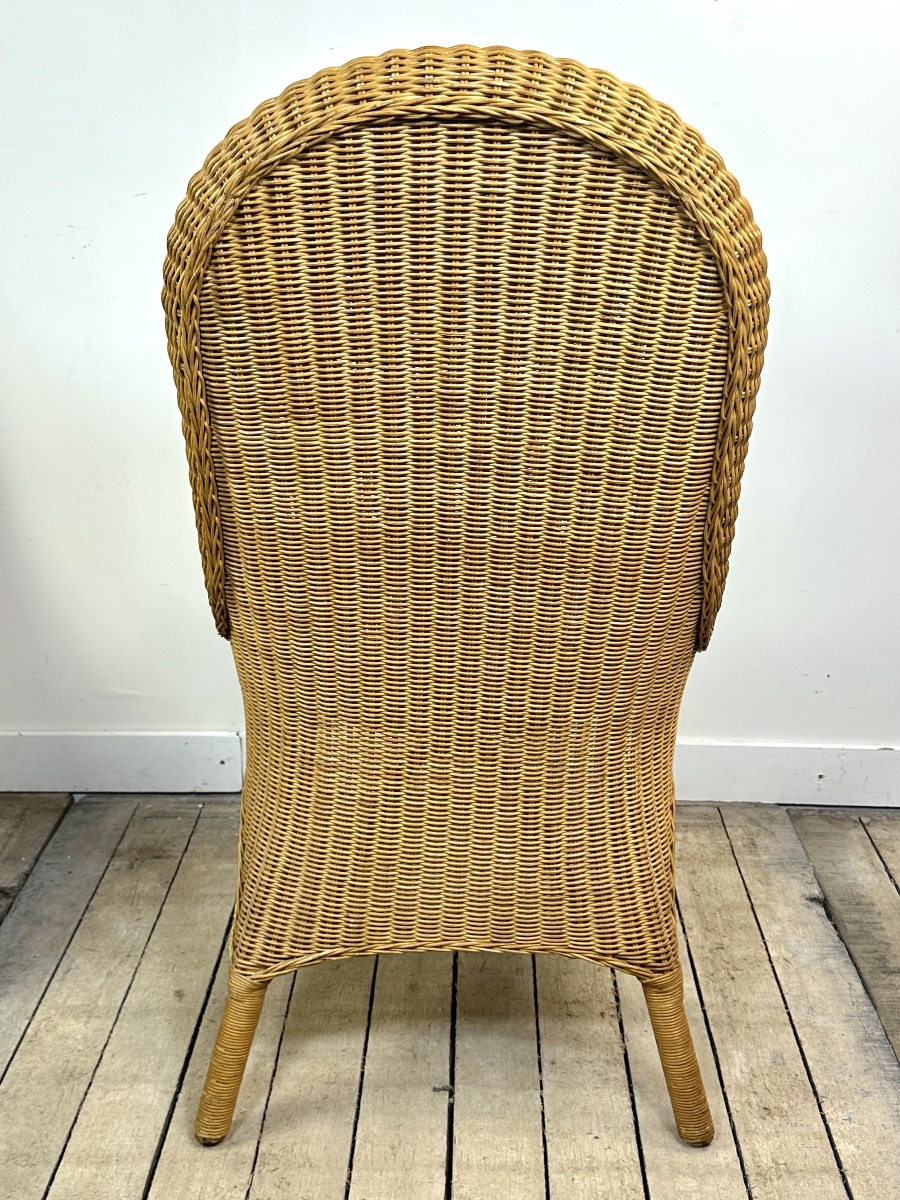 Chaises (lot de 6) vintage 1970 en rotin blond-photo-4
