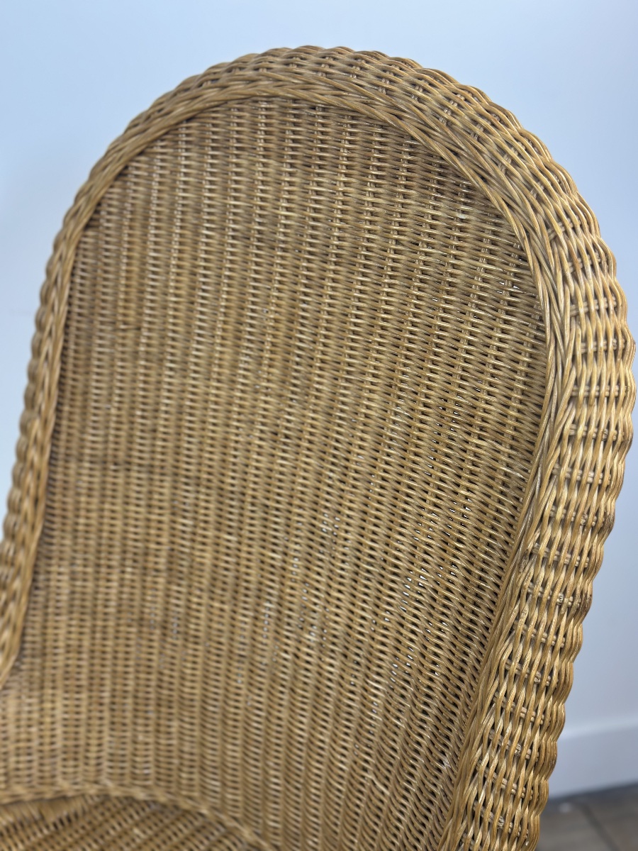 Chaises (lot de 6) vintage 1970 en rotin blond-photo-5