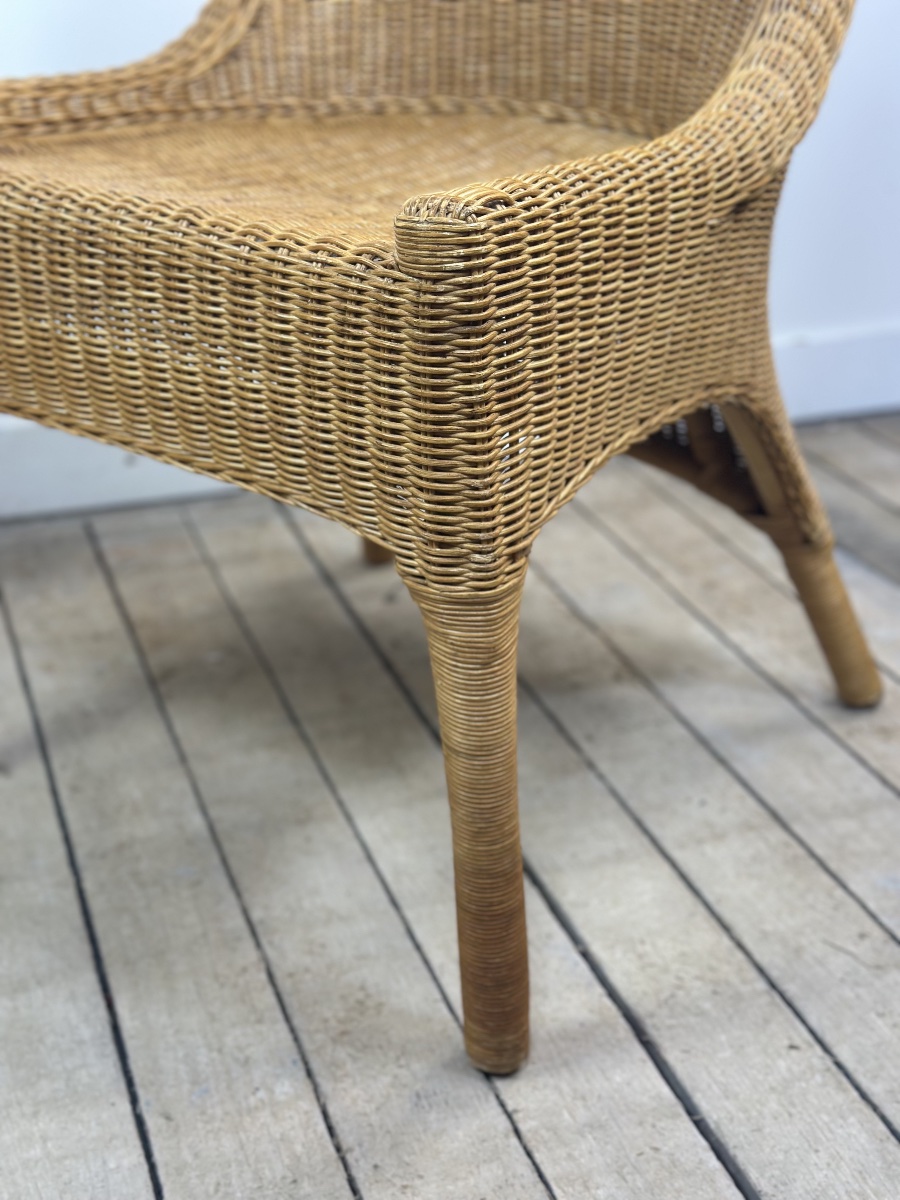 Chaises (lot de 6) vintage 1970 en rotin blond-photo-6