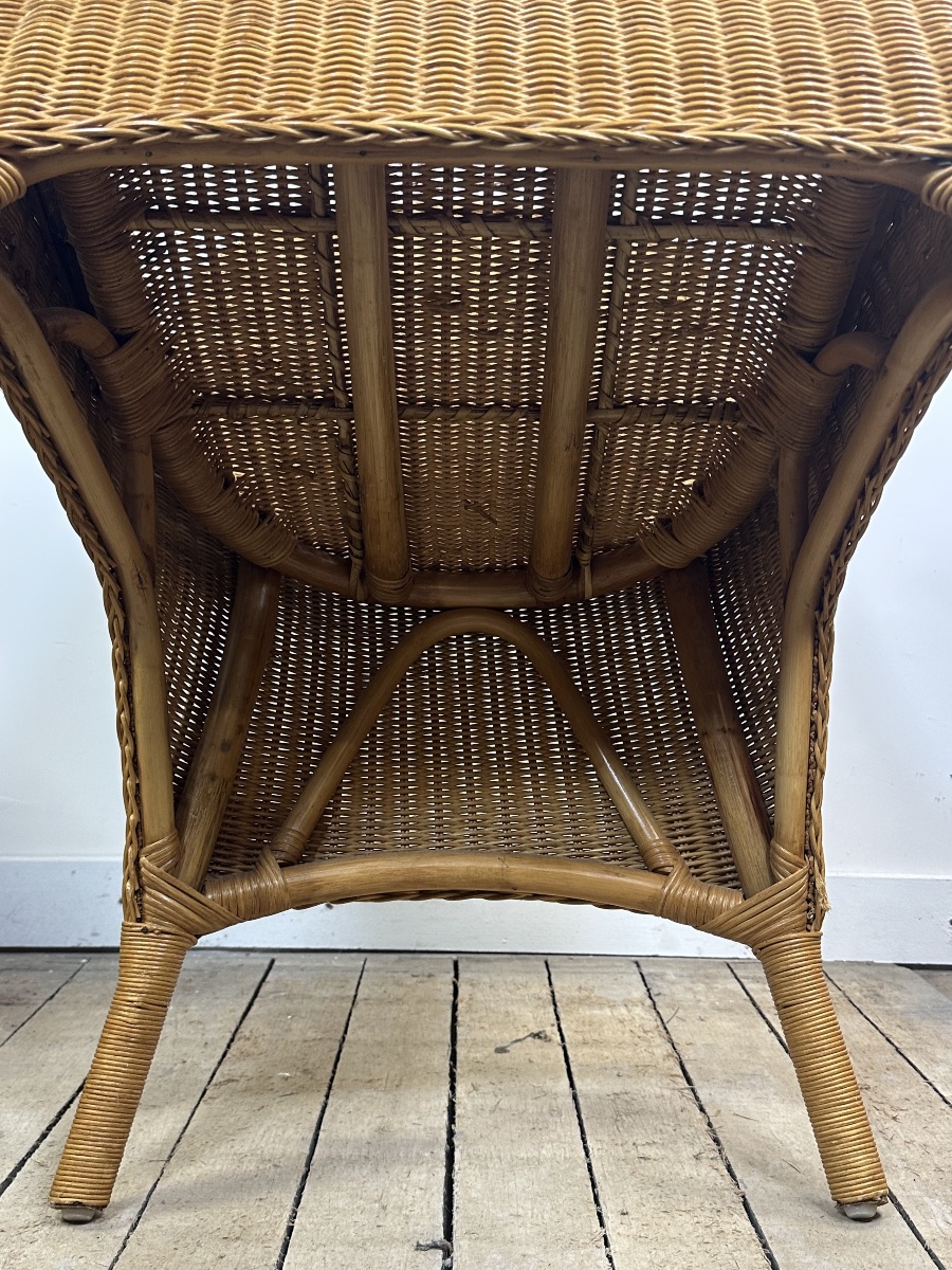 Chaises (lot de 6) vintage 1970 en rotin blond-photo-7