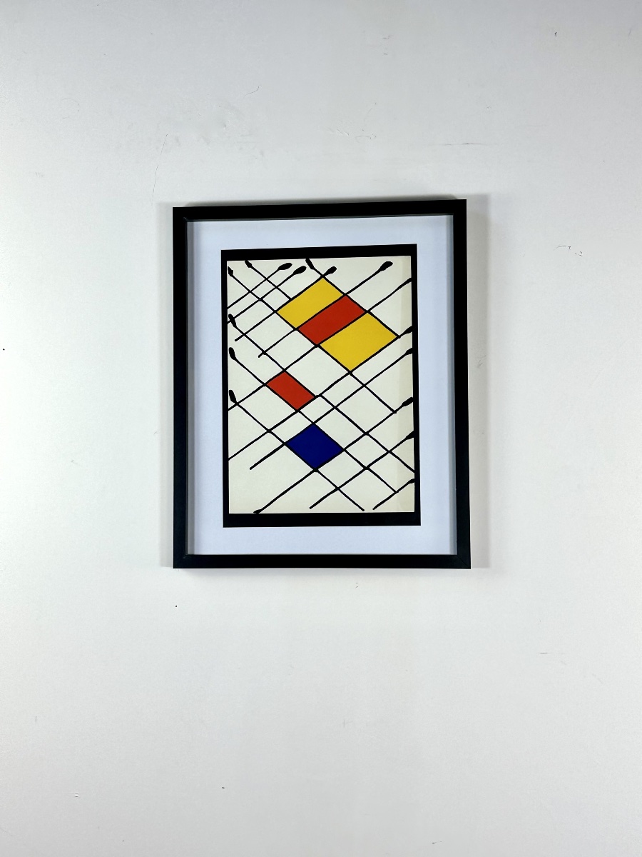 Lithographie originale « Damier » Alexander Calder - Derrière le Miroir n°156-photo-3