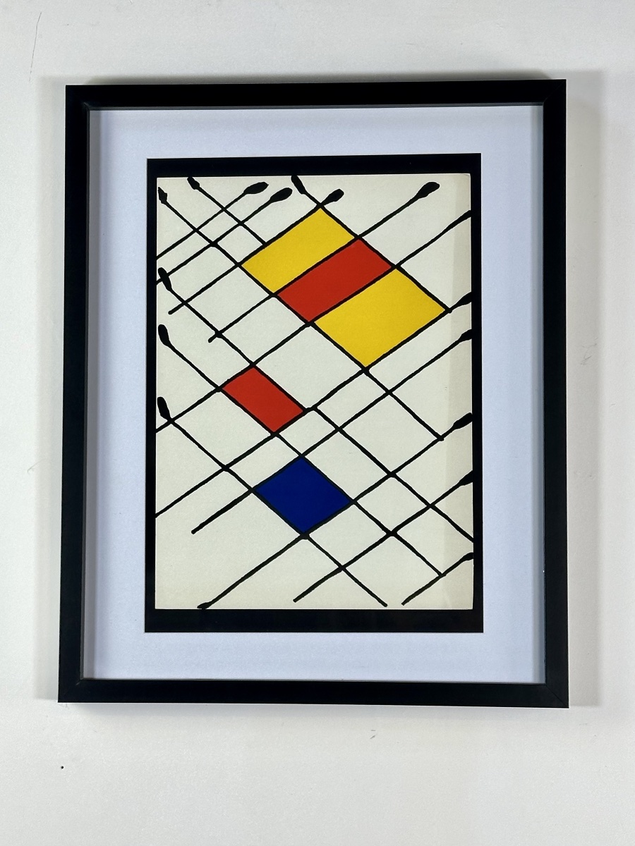 Lithographie originale « Damier » Alexander Calder - Derrière le Miroir n°156