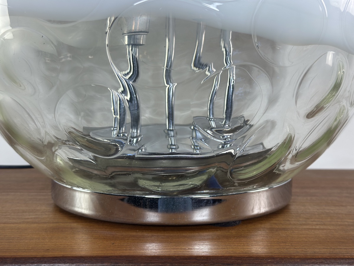 Vintage Ball Lamp: Hand-blown, Bubbled Murano Glass, 1970s-photo-5