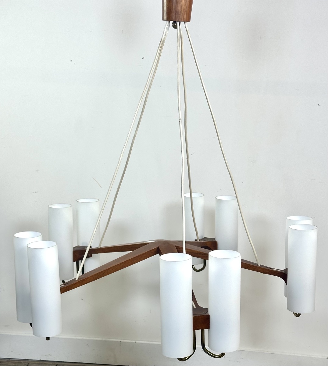 Scandinavian Chandelier By östen Kristiansson For Luxus Sweden – 10 Lights – 1960s-photo-1