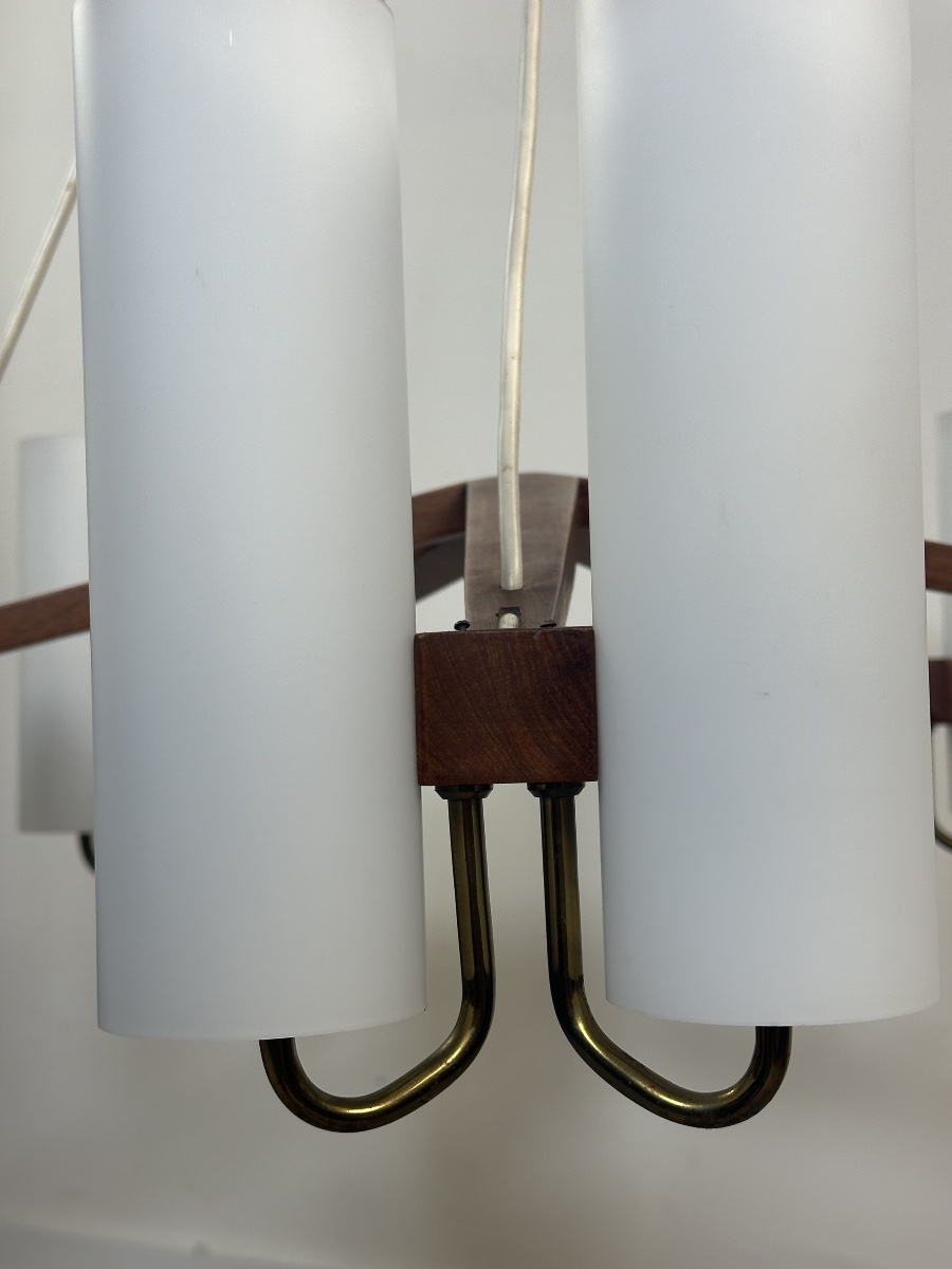 Scandinavian Chandelier By östen Kristiansson For Luxus Sweden – 10 Lights – 1960s-photo-5