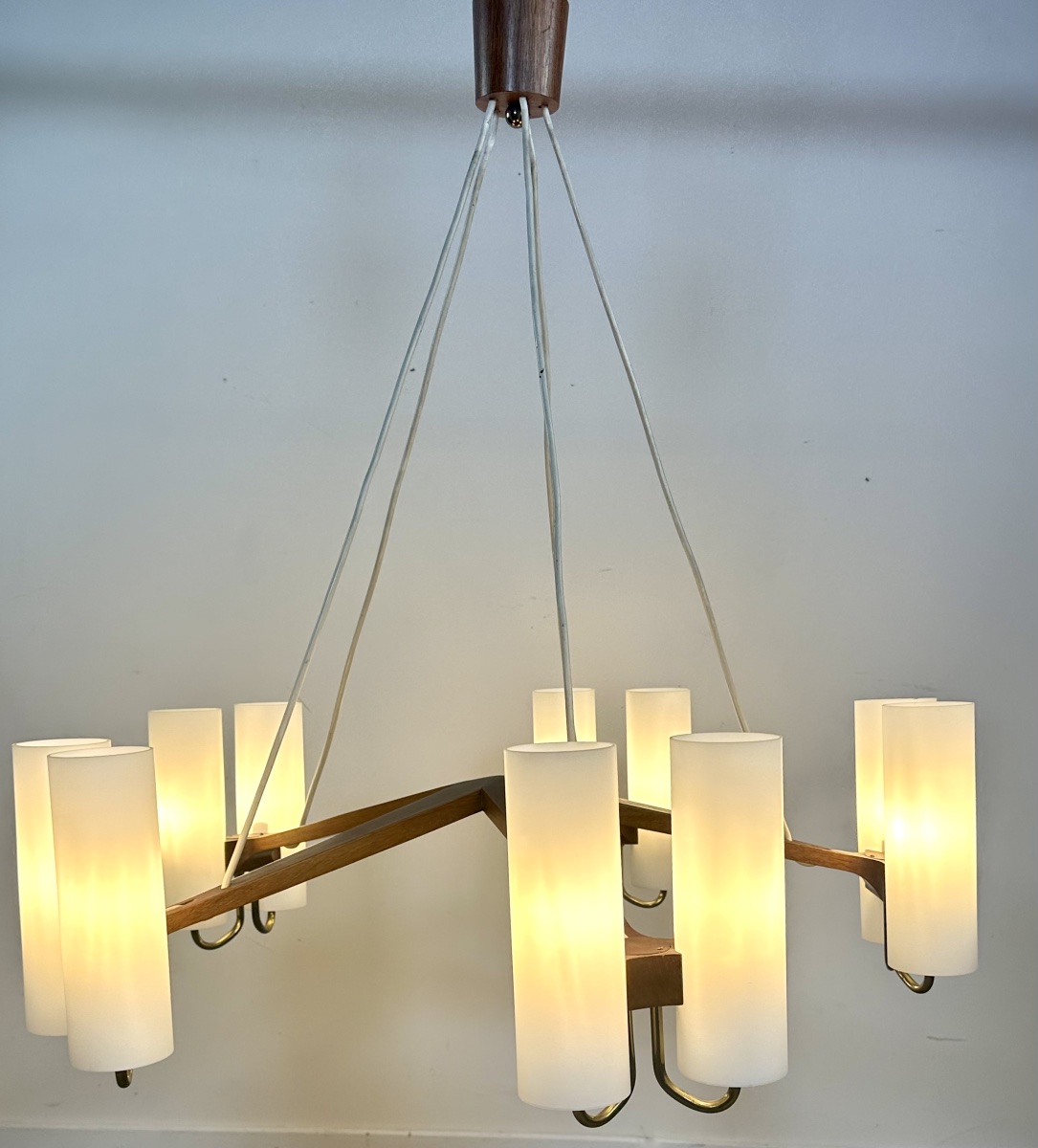Scandinavian Chandelier By östen Kristiansson For Luxus Sweden – 10 Lights – 1960s-photo-8