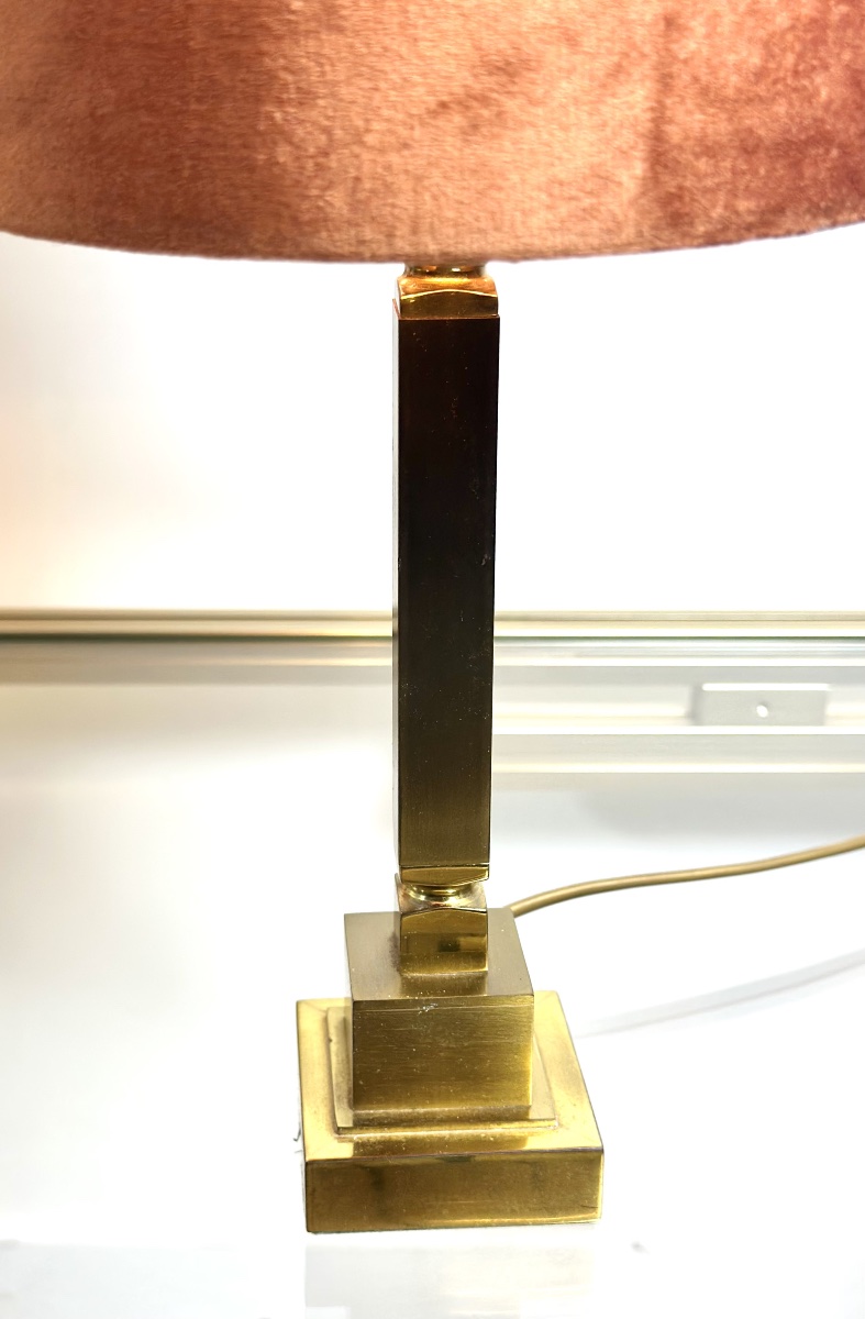 Paire de lampes vintage 70'S en bronze et laiton-photo-2