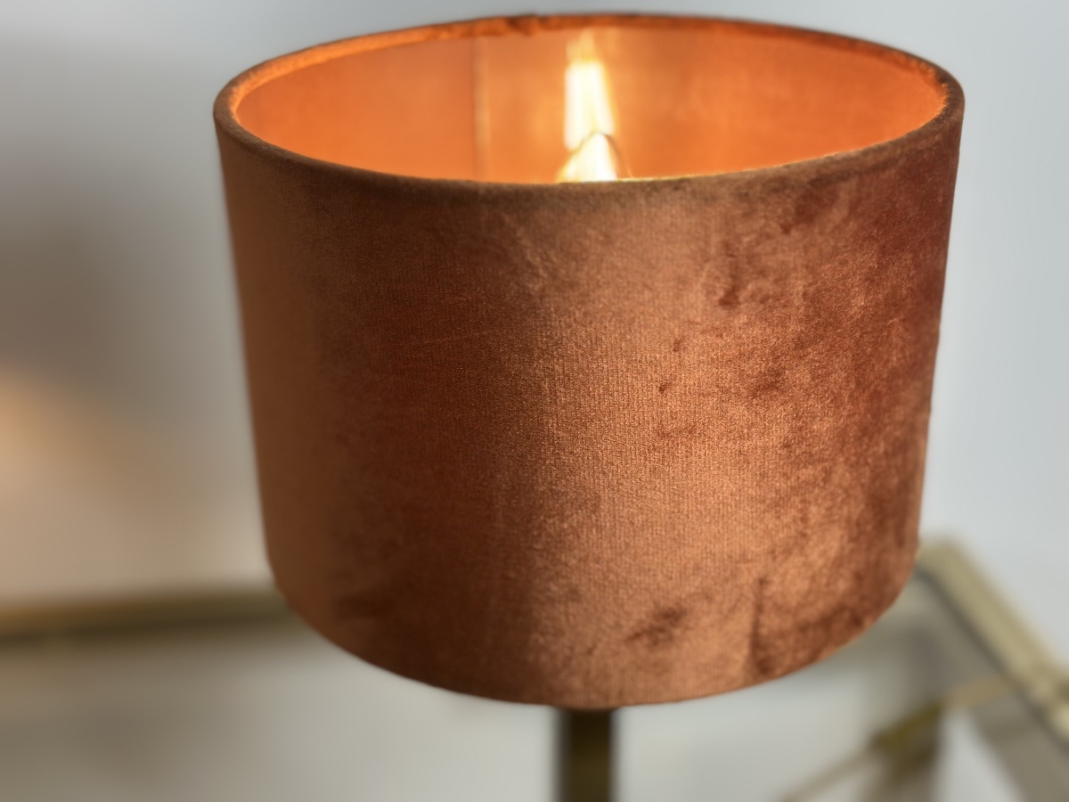 Paire de lampes vintage 70'S en bronze et laiton-photo-4