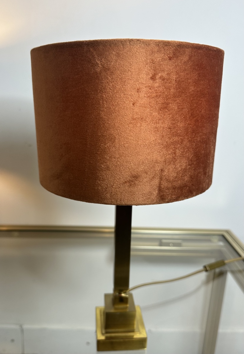 Paire de lampes vintage 70'S en bronze et laiton-photo-5