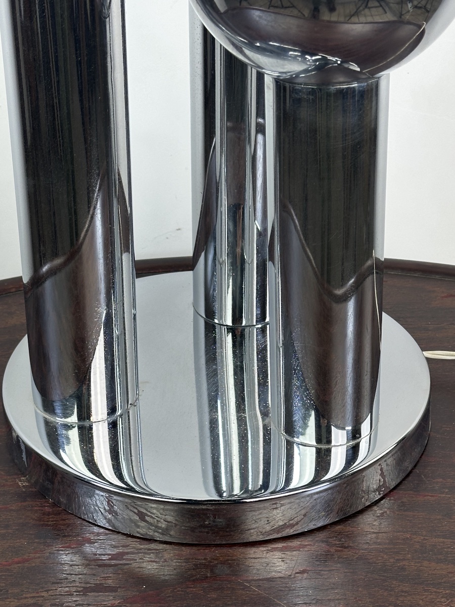 Vintage Space Age Chrome Table Lamp From The 1970s-photo-4
