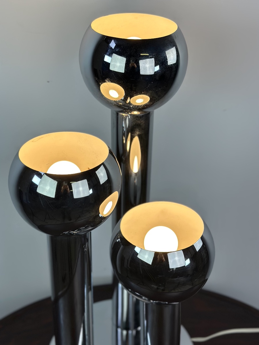Vintage Space Age Chrome Table Lamp From The 1970s-photo-3