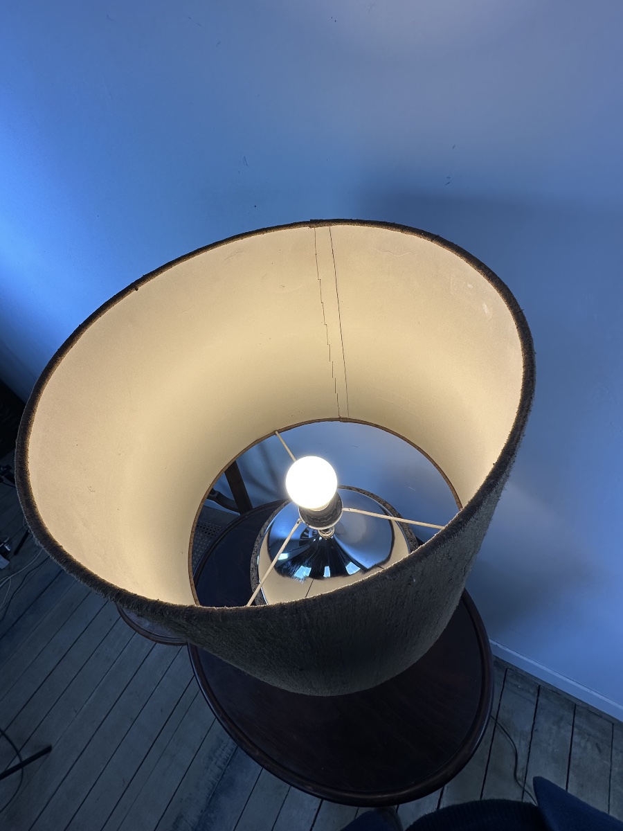 Vintage Cork And Chrome Lamp, 1970-photo-4