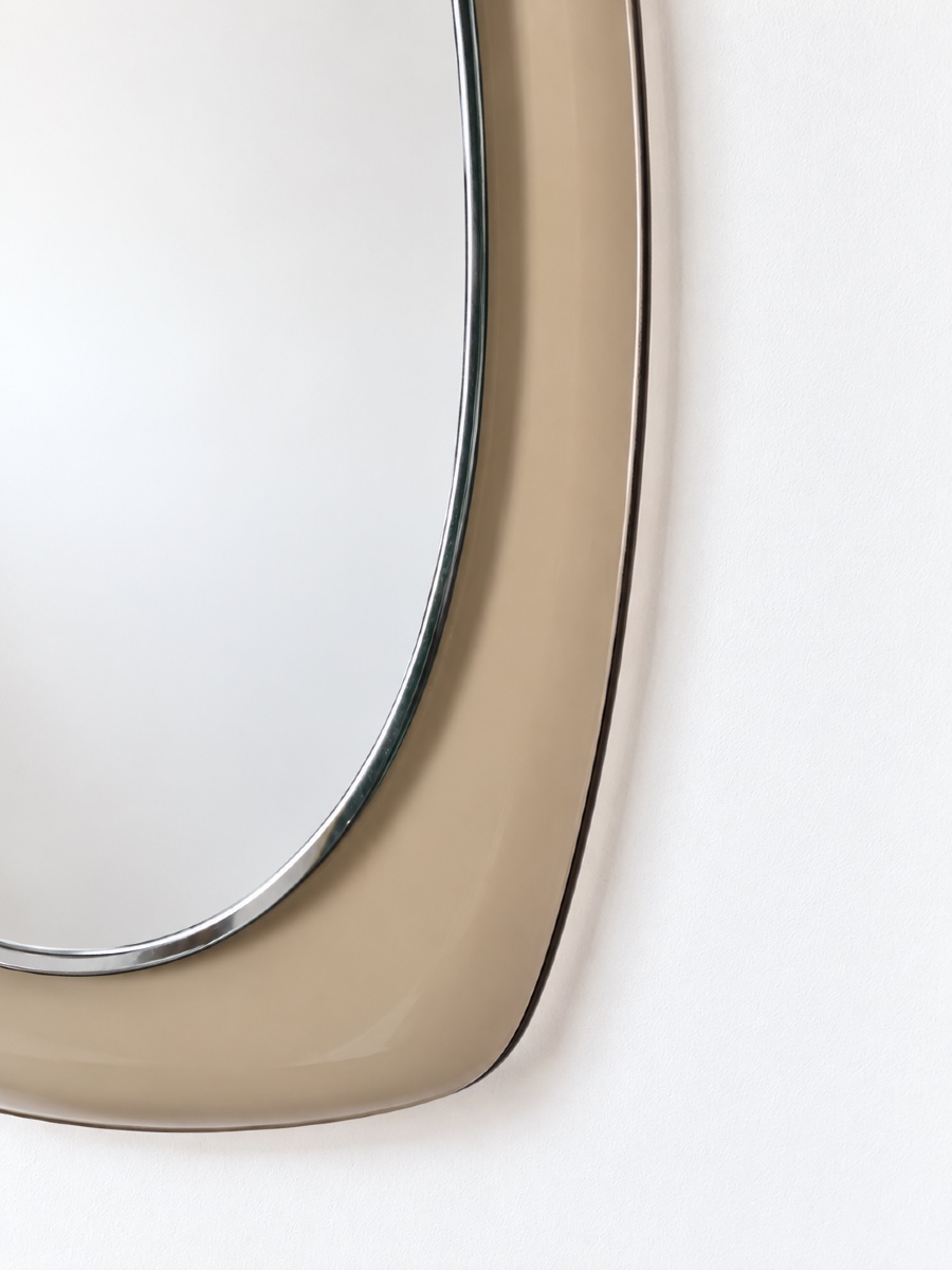 Miroir vintage à cadre verre fumé années 1970-photo-2