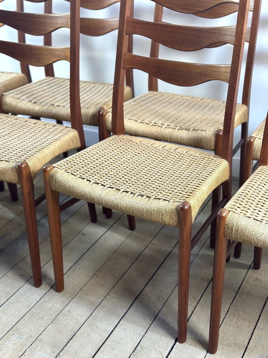 Chaises (lot de 8) danoises vintage Arne Wahl Iversen Années 1960-photo-3