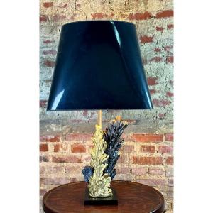Lamp In Bronze And Resin By Philippe Cheverny 1970 Signed