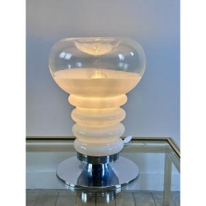 Italian Lamp By Carlo Nason For Mazzega In Blown Murano Glass 1970's