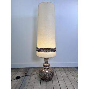 Vintage 70's German Glazed Ceramic Lamp