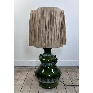 Vintage 1960s Shaded Green Ceramic Lamp