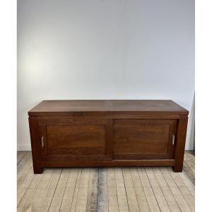 Brutalist Sideboard In Solid Oak, 1990s