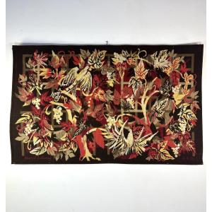 Hervé Lelong Tapestry, 1960; Woven Wool; French Textile Art