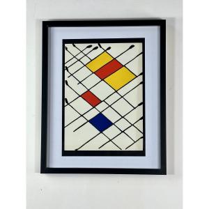 Original Lithograph “damier” By Alexander Calder—derrière Le Miroir No. 156