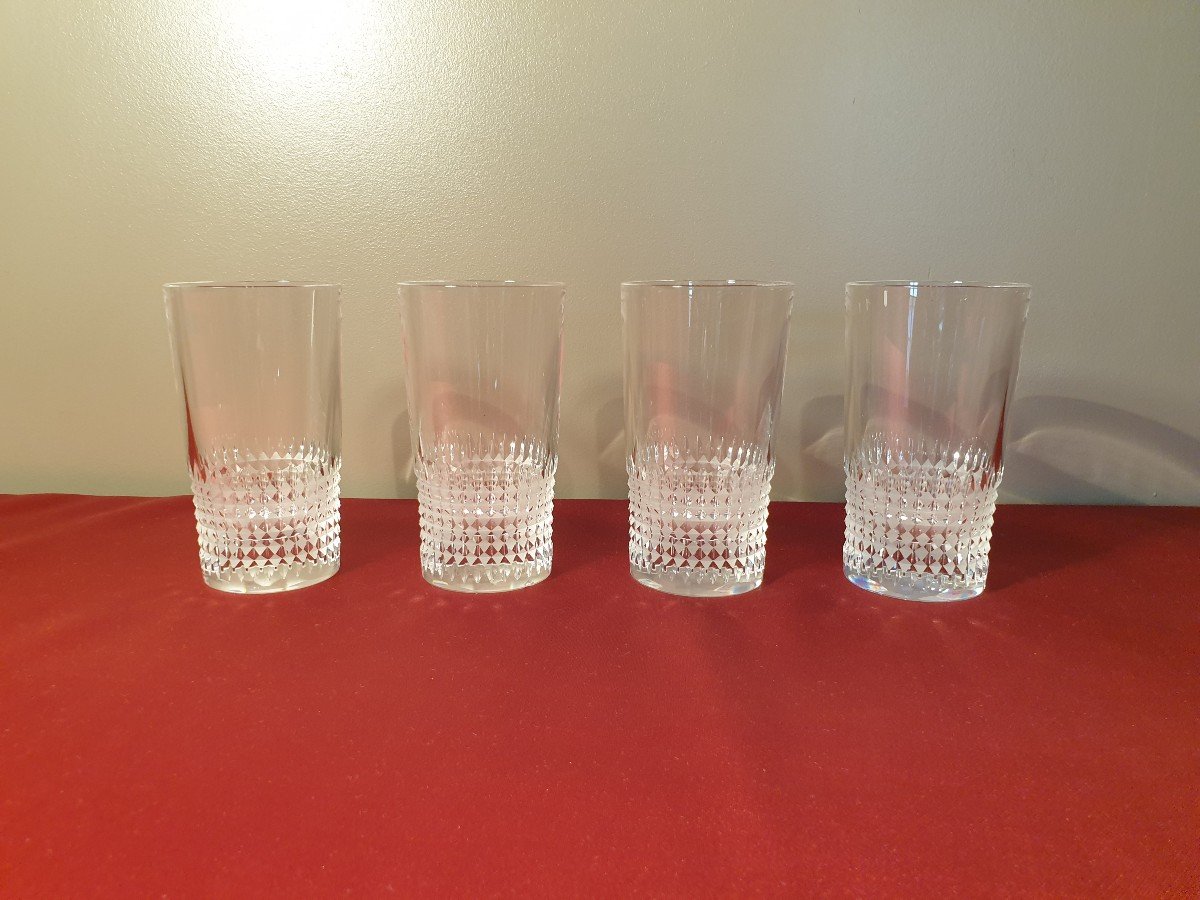 Christofle Four Crystal Glasses For Whiskey Or Orangeade-photo-4