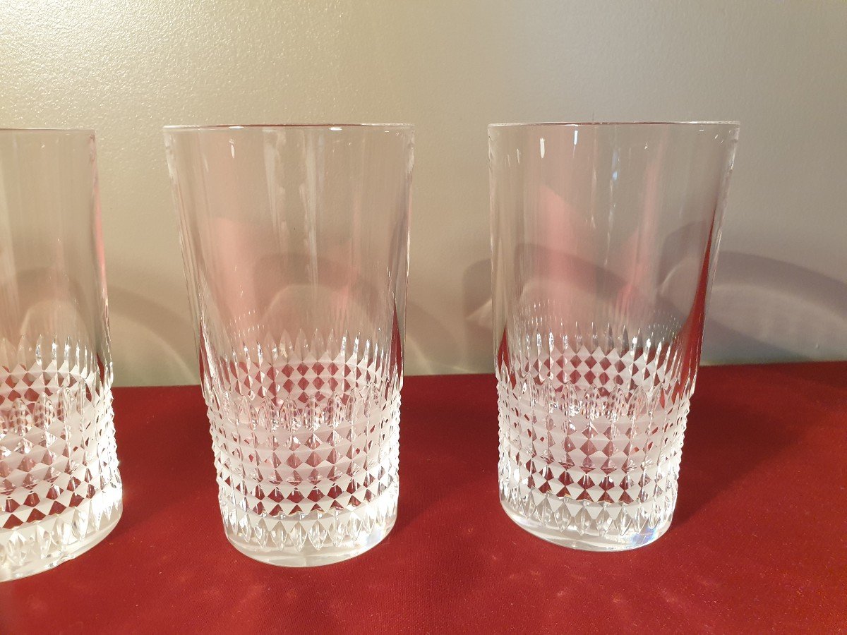 Christofle Four Crystal Glasses For Whiskey Or Orangeade-photo-6