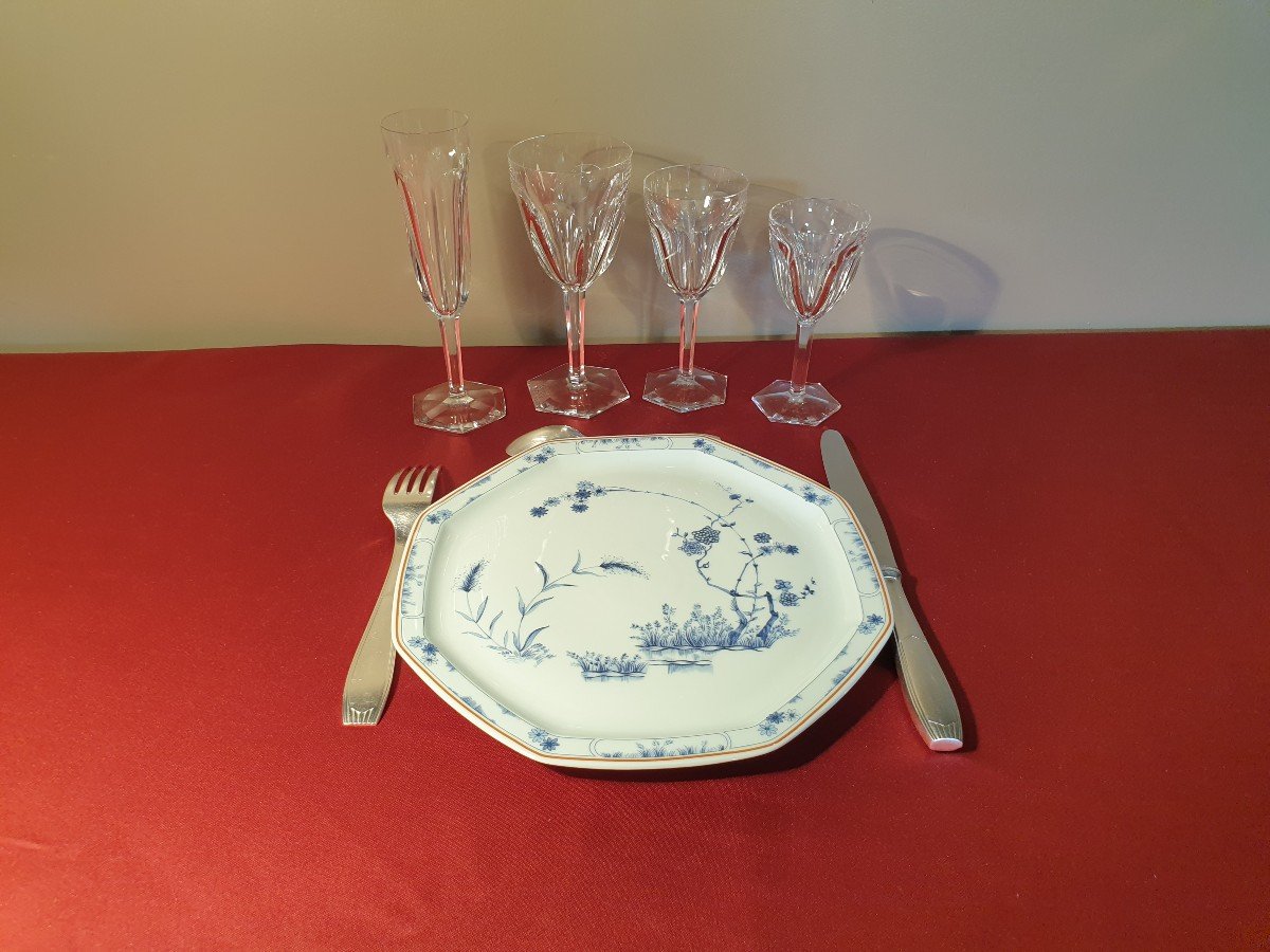 Baccarat "Compiègne"   12 verres à vin rouge estampillés en cristal Hauteur 16,7 cm-photo-6
