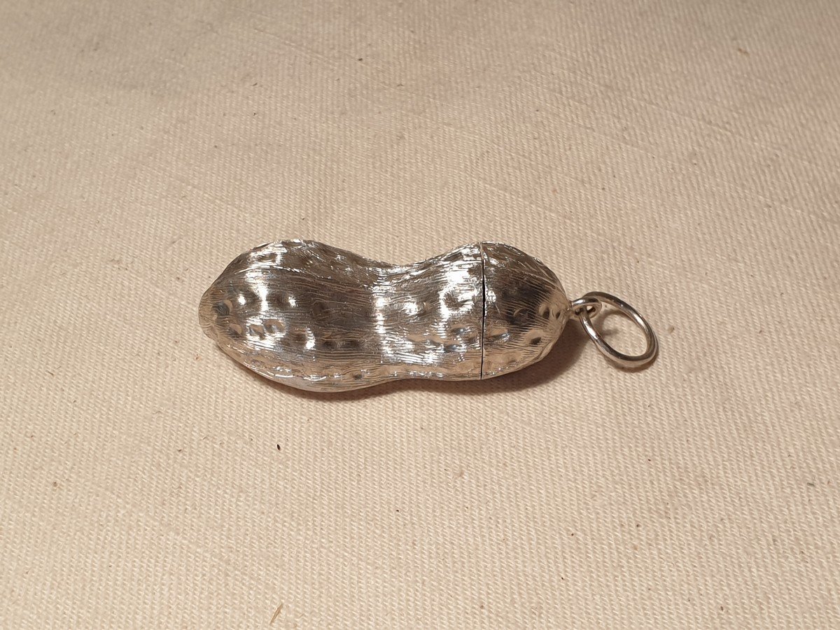 Pendentif Boite  En Forme De Cacahuète En Argent Sterling  Mexico Nava -photo-4