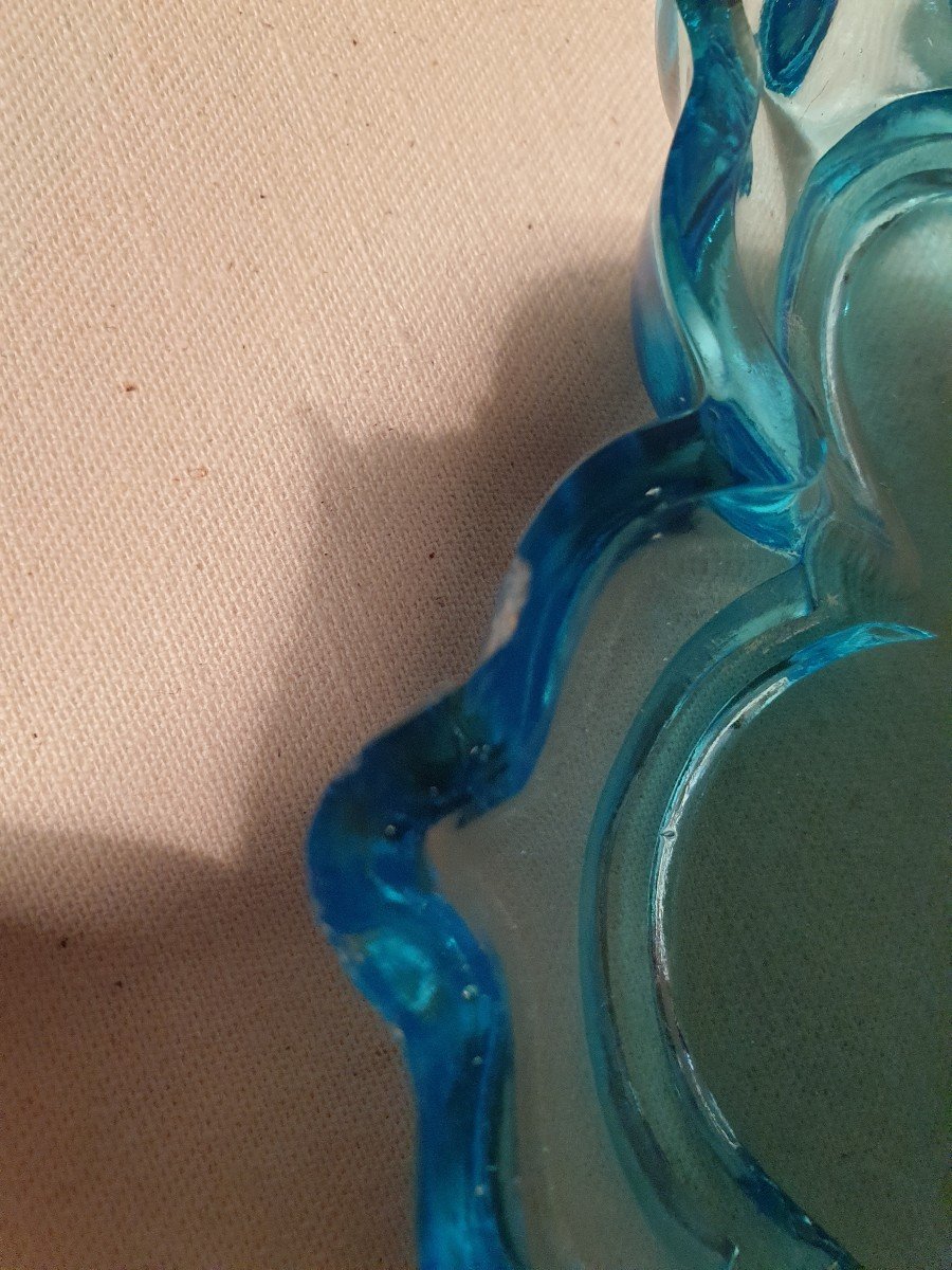 Georges Sand Yellow And Blue Liqueur Service With Its Blue Moving Tray-photo-3